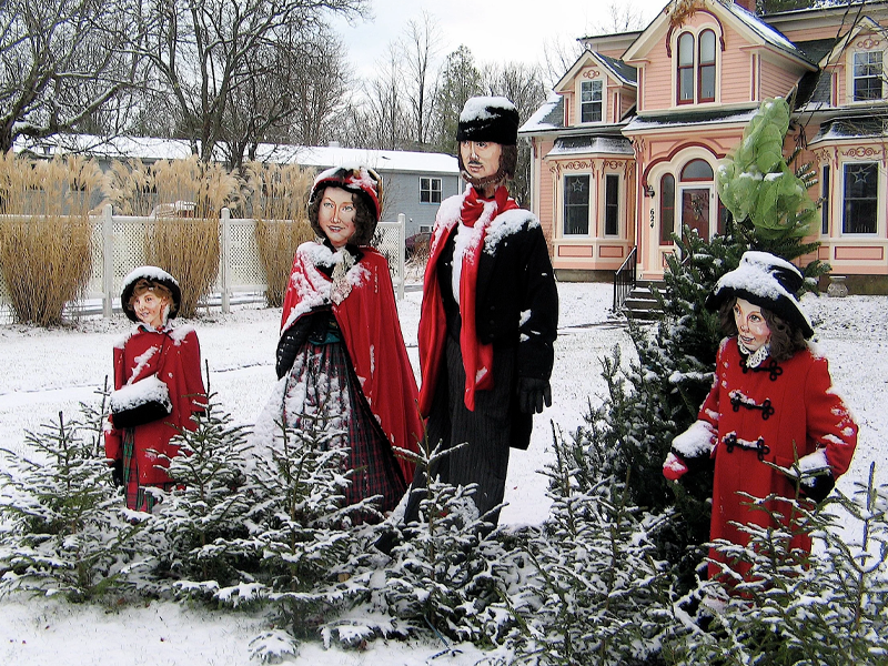 Season of Father Christmas winter festival decorations